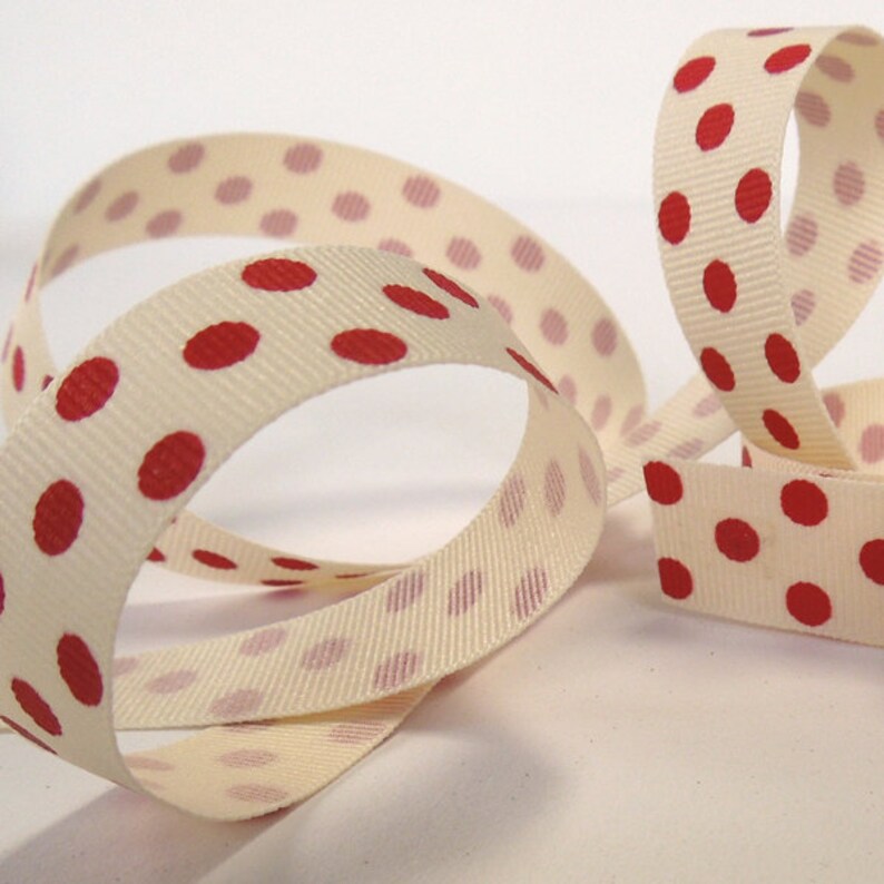 15mm Spotty//Dotty//Polka Dot Grosgrain Ribbon-3 Metres-Berisfords-Printed Ribbon