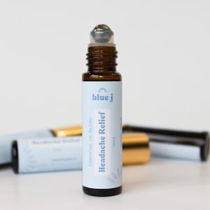 Headache Relief Oil Roll on the Go Travel Size Aromatherapy Blend Natural Remedy Tension Essential Peppermint Lavender Migraine Solution