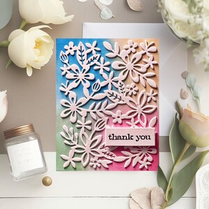 Handmade Rainbow Floral Thank You Card | Beautiful Appreciation Greeting Card | Unique Thank You