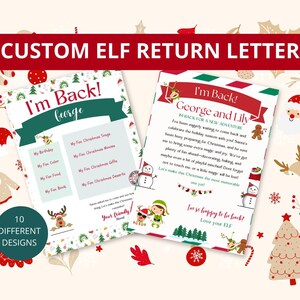Once carta de devolución | Once Carta de llegada | Once imprimibles | Carta editable | Navidad | Kit de elfo |Carta de elfo | Carta de Papá Noel | Carta de Papá Noel