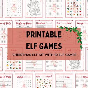 Eleven games | Christmas games | Elf kit | Eleven printable | Eleven letter | Family games | Christmas Bingo | Eleven notes | Printable | PDF File |Xmas