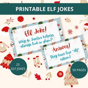 Elf jokes | Christmas Jokes | printable jokes | holiday jokes | santa jokes | elf kit | elf goodbye | elf letter | elf return | elf notes |