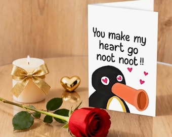 You Make My Heart Go Noot Noot Pinguin Liebeskarte - Lustiges niedliches romantisches Geschenk