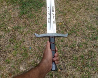 手鍛造エクスカリバーレプリカ：革製の鞘が付いた伝説のアーサー王の剣