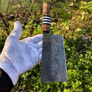 Hammered Damascus Japanese Style NAKIRI Vegetable Knife, Clever knife, Kitchen chef knife,gift knifes, cut knife, Best gift for mother