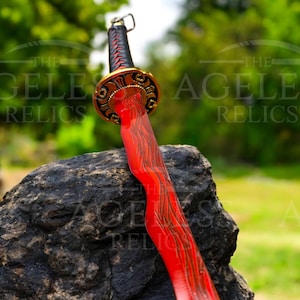 Rivers of Blood Life-Size Metal Katana Replica – Elden Ring Sword | Cosplay Prop, Gamer Gift, Inspired by Dark Souls & Bloodborne Sword gift