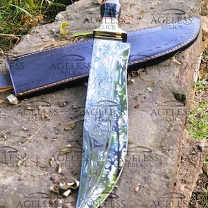 Custom Design Carbon Steel Bowie Knife with Sheath – Handcrafted Hunting Knife for Ultimate Durability and Performance in the Field