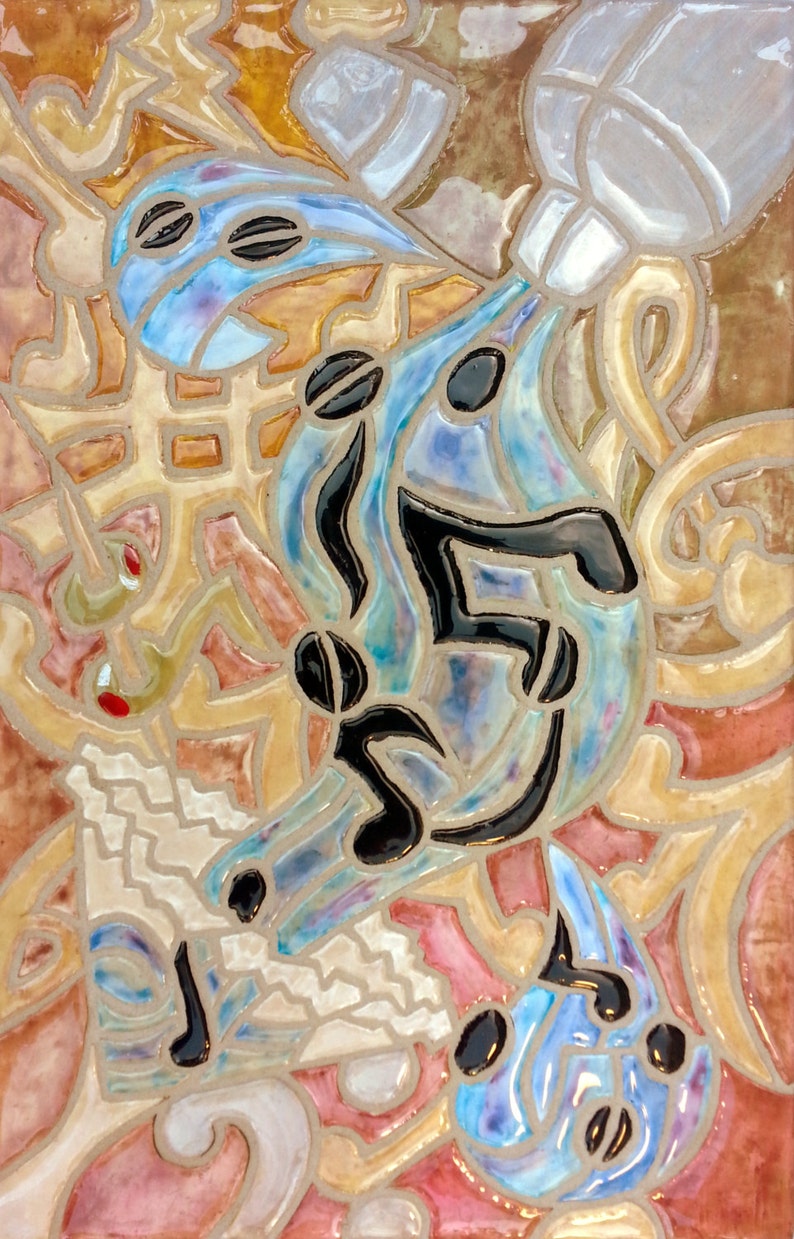 Wall Art Music Wine Mosaic Tile Wall Decor Rustic Etsy