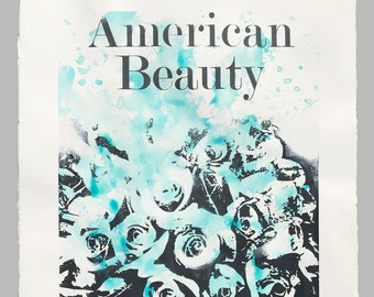 American Beauty Original Siebdruck Malerei auf Aquarellpapier