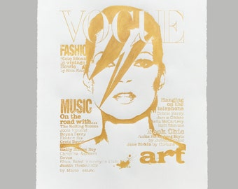 Gold Vogue, Originalkunstwerk, Siebdruck