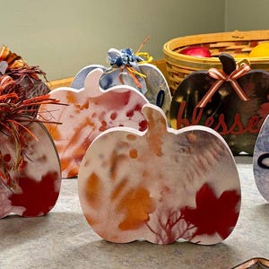 fall decor pumpkins hand painted