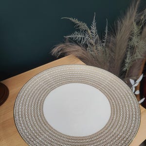 Tirschenreuth Bavaria Plate, Gio Gold Design, Vintage Porcelain, 12.5” Round, Number 4489, Luxury Gold Rim Plate, Elegant Dining Piece
