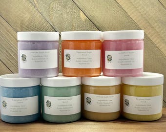 Exfolierande sockerskrubb | Handgjord kroppsskrubb | Naturlig hudvård | 115 ml