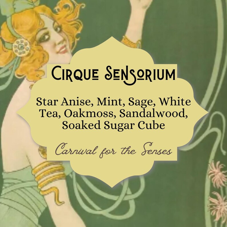 Absinthe Perfume - Star Anise, Mint, Sage, White Tea, Oakmoss, Sandalwood, Soaked Sugar Cube image 2