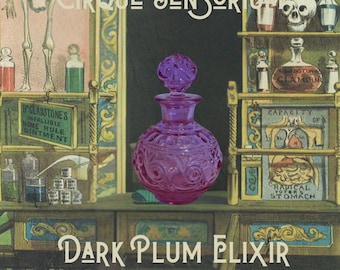 Dark Plum Elixir Perfume -  Dark Plum, Lavender, Sandalwood, Tonka Bean, Amber, Patchouli