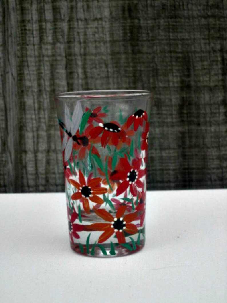 Toothpick Holder Shot Glass Hand Painted Image 0