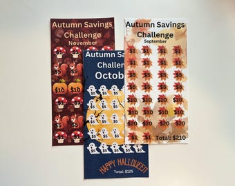 Fall Savings Challenge Printable Worksheet, Budget Binder, Autumn ...