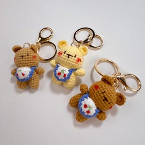 Handcrafted Crochet Bear Keychain, Bag Charm, Bear keychain, Animal Bag charm, Cute Gift, Bear Lover gift, Gift For Kids, Cartoon Keychain
