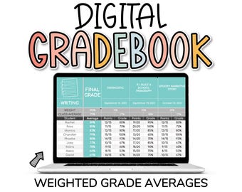 Google Sheets Gradebook - Teacher Gradebook for Automatic Mark Calculation, Weighted Averages & Student Reports