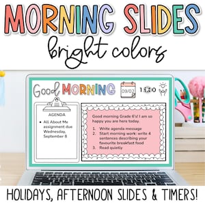 Morning Slides, Daily Google Slides Templates for Classroom, Agenda Slides, Class Slides, Back to School Slides for Google Slides™