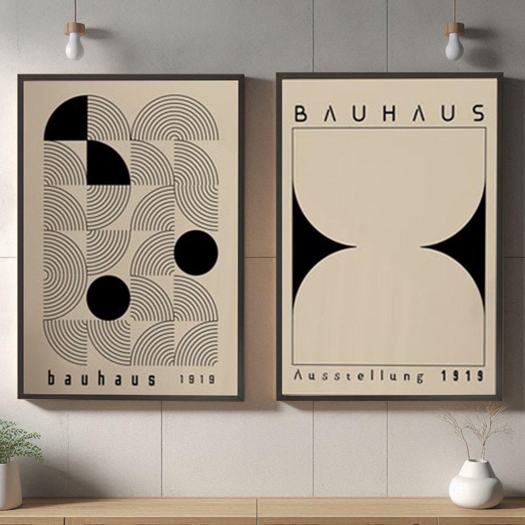 Bauhaus Art Prints Set - Modern Home Decor - Abstract Shapes Posters ...
