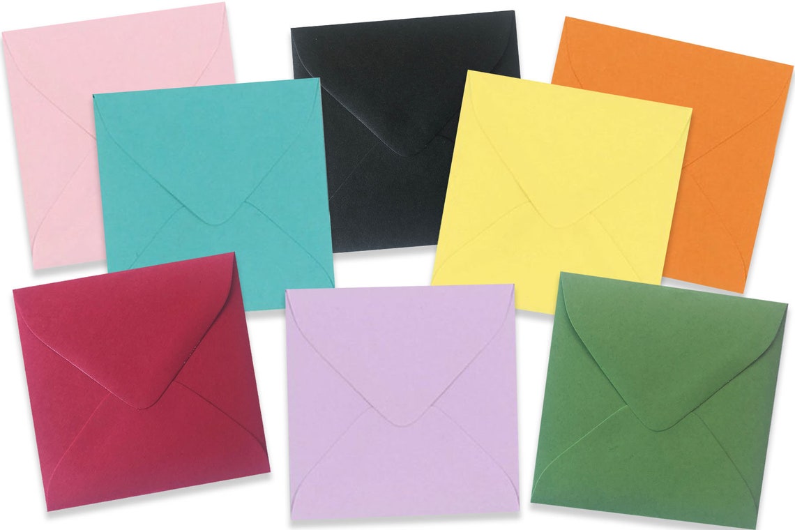 Mini Colorful Envelopes 3 1/8 Inch Square Envelopes Etsy