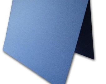 Shimmery Sapphire Blue Blank HEAVY Place Cards Folded Tent Cards -- Great for Table Cards- 50 pack