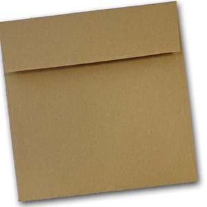 Sac marron KRAFT 5 pouces SQUARE flap Enveloppes 25 pack