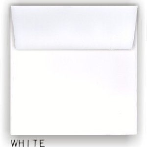 WHITE 6.5 inch square Envelopes - 50 pack