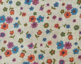 Vintage flowered canvas yardage
