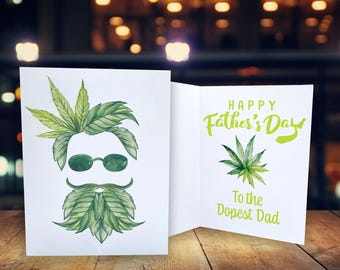 Stoner Father's Day Card "To the Dopest Dad" - Happy Fathers Day Card