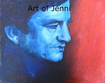 Johnny Cash AI Generated Digital Print Trendy Abstract Portrait Music ...