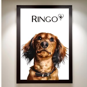 Personalisiertes Haustierportrait, digitales Portrait, Wandkunst, personalisiertes Geschenk, Hund, Katze, Haustierportrait, individuelles Haustier
