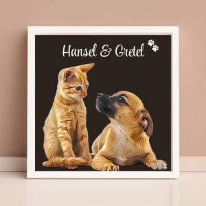 Dierenportretten, dieren, honden, katten, digitaal portret, gepersonaliseerde portretten, gepersonaliseerd cadeau, kerstcadeaus