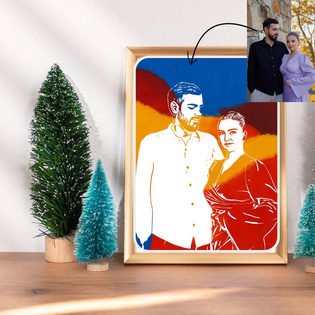 Make Your Own Festive Portrait: DIY Christmas Painting Kit for Couples ...