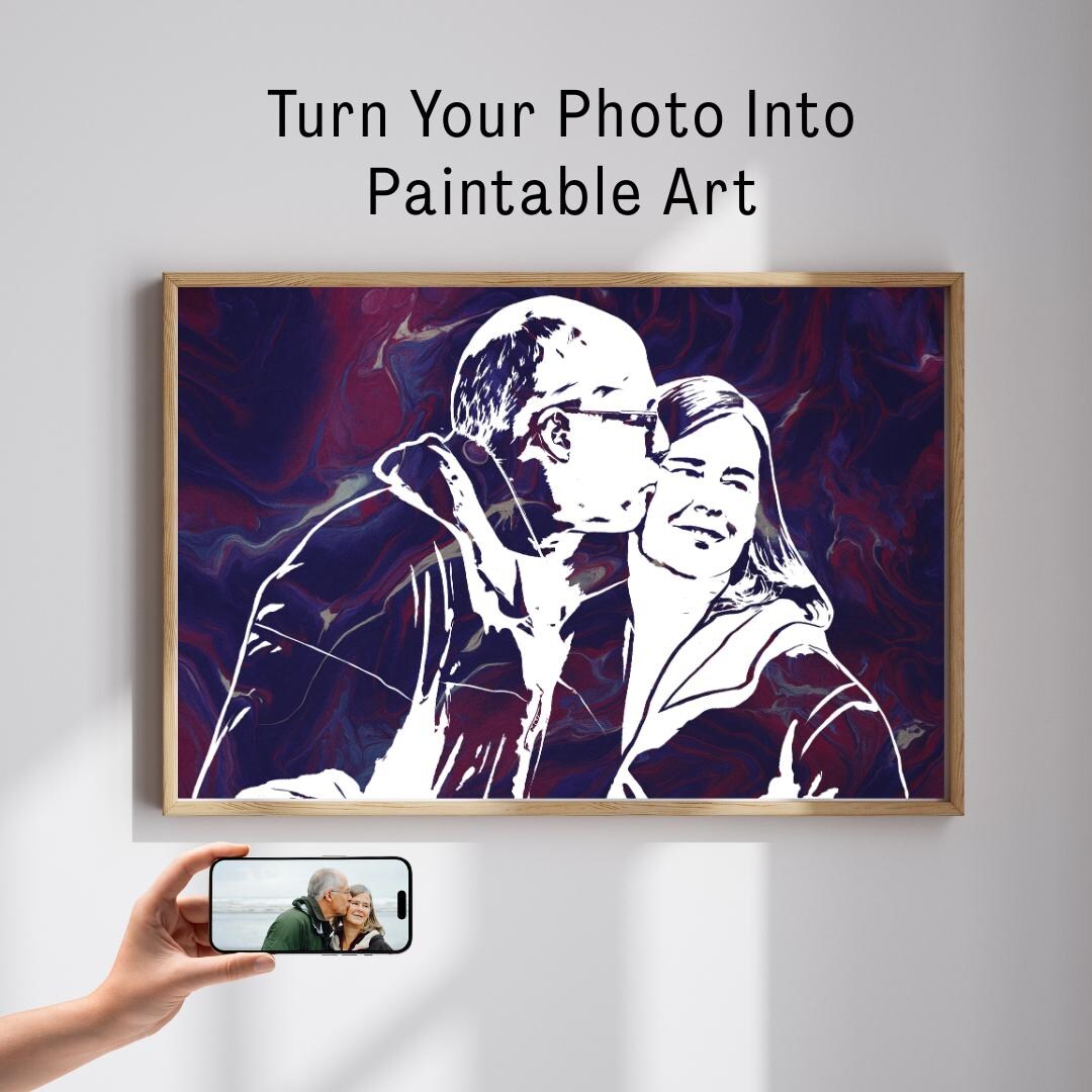 DIY Photo to Painting Kit – Custom Outline Canvas You Paint Yourself - Etsy