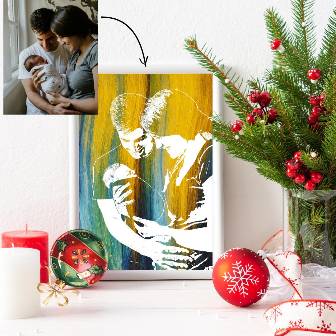 Make Your Own Festive Portrait: DIY Christmas Painting Kit for Couples ...
