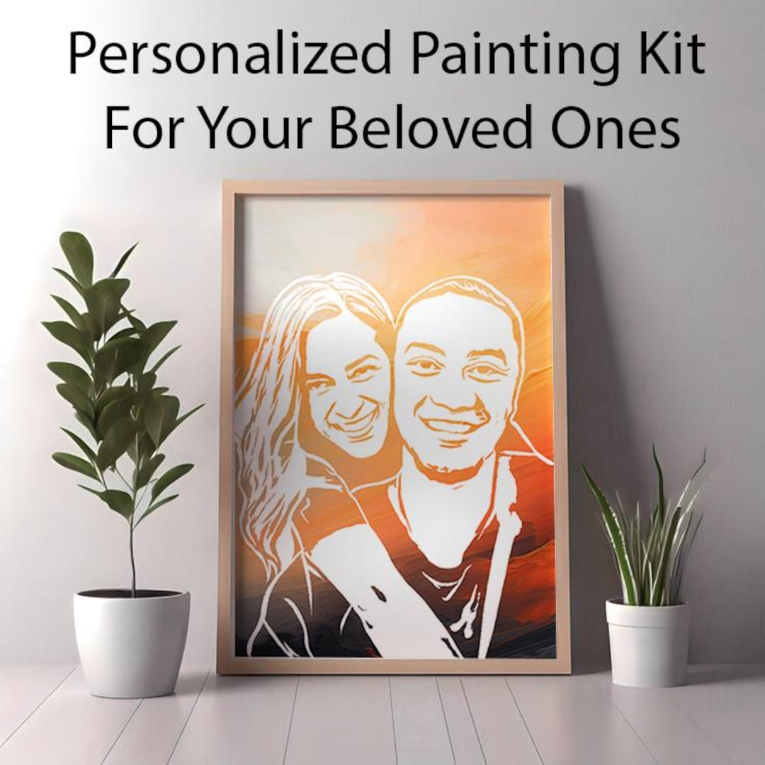 Personalized Portrait DIY Painting Kit – Couples, Family, Wedding Gift ...