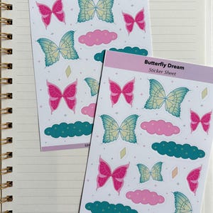 Feuille d'autocollants Rêve de papillon