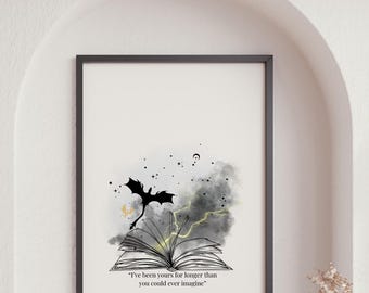 Lámina artística del Dragón de la Cuarta Ala / Decoración Romances de BookTok (Descarga digital)