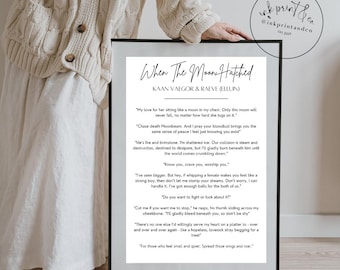 When The Moon Hatched Print | Romantasy Book Quote Wall Art (Digital Download)