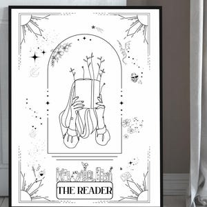 La carta del Tarot del Lector, lámina artística de los Arcanos Mayores para amantes de los libros, impresiones digitales para amantes de los libros