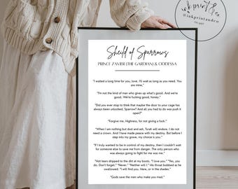 Shield of Sparrows Quote Print, Romantasy Book Lover Gift (Digital Download)