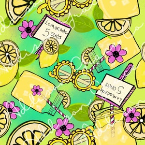 Lemonade Seamless File - for papers, fabric, scrapbooking, digital design