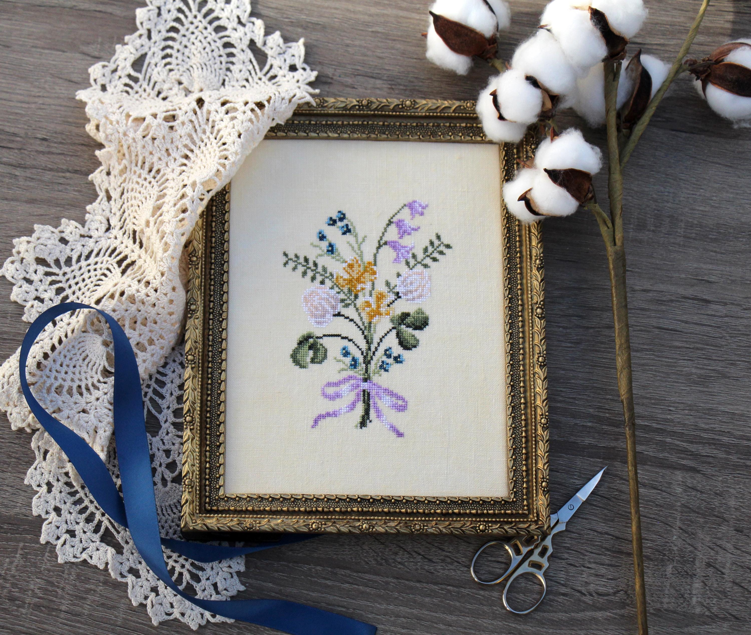クロスステッチの花柄 - Etsy 日本
