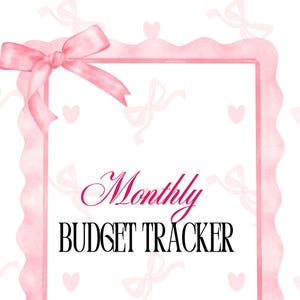 Aesthetic Monthly Budget Planner – Digital Canva Template | Editable Pink Budget Tracker | Soft Girl Finance Printable