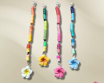 Handmade Beaded Flower Phone Charm, Bag Keychain Accessory