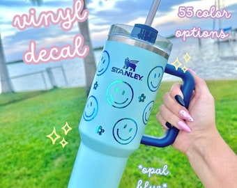 Smiley Face Vinyl Decals | Waterproof Tumbler Stickers