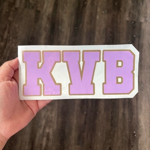 Varsity Letter Name Sticker: Glitter Monogram Decal for Water Bottle