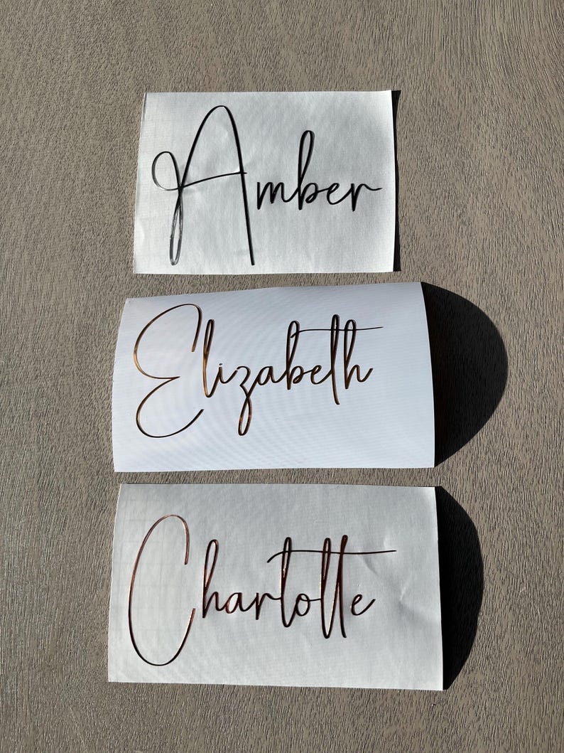 Amber In Cursive Custom Name Vinyl Decal: Elegant Script Sticker for Tumbler, Laptop ...
